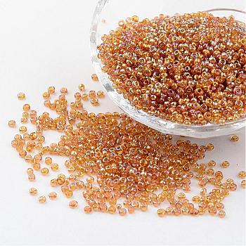 Round Trans. Colors Rainbow Glass Seed Beads, Goldenrod, 
Size: about 2mm in diameter, hole:1mm, about 3306pcs/50g