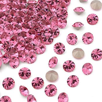 Preciosa&reg MAXIMA Crystal Round Stones, Czech Crystal, Dura Foiling, Round(431 11 615 Chaton), 70010 Rose, SS18(4.2~4.4mm)