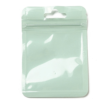 Rectangle Plastic Yin-Yang Zip Lock Bags, Resealable Packaging Bags, Self Seal Bag, Aquamarine, 10x7x0.02cm, Unilateral Thickness: 2.5 Mil(0.065mm)
