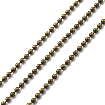 Iron Ball Bead Chains, Soldered, Nickel Free, with Spool, Antique Bronze, 1.5mm, about 328.08 Feet(100m)/roll