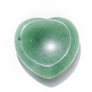 Natural Green Aventurine Heart Worry Stone for Reiki Balancing, Home Display Decorations, 30x8mm