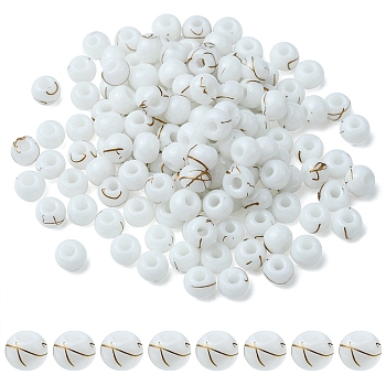 6/0 Opaque Glass Seed Beads, Round Hole, Rondelle, White, 4~4.5x3~4mm, Hole: 0.8~1.5mm, 10g/box
