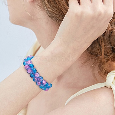 bracelet de perles tressées en verre rond étincelant(BJEW-SW00082-14)-6
