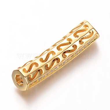 Brass Micro Pave Cubic Zirconia Tube Beads(ZIRC-M101-03G-FF)-2