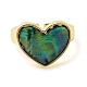 Natural Shell Heart Open Cuff Ring(RJEW-H220-02G)-2