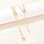 Brass Wavy Oval Link Chain Y Lariat Necklaces, with Spring Gate Rings, Long-Lasting Plated, Rack Plating, Lead Free & Cadmium Free, Real 18K Gold Plated, 16.93 inch(43cm)(NJEW-H087-01G)