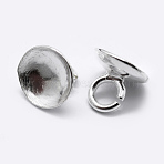925 Sterling Silver Pendant Bails, For Globe Glass Bubble Cover Pendants, Silver, 4x5mm, Hole: 2mm(STER-K167-048B-S)
