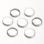 Tarnish Resistant Stainless Steel Plain Edge Bezel Cups, Cabochon Settings, Flat Round, Stainless Steel Color, Tray: 14mm, 16x1.6mm(STAS-M226-03C)