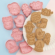 Christmas Plastic Cookie Candy Food Cutters Molds, for DIY, Kitchen, Baking, Kids Birthday Party Supplies Favors, Mixed Shapes, 66~70x55~63x20mm, 8pcs/set(DIY-K080-02)