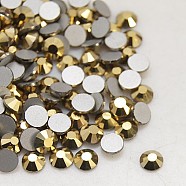 Glass Flat Back Rhinestone, Grade A, Back Plated, Faceted, Half Round, Aurum, 3.8~4mm, about 1440pcs/bag(RGLA-C002-SS16-567)