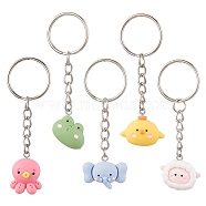 Alloy with Resin Keychain, Animal, Mixed Color, 7.5~7.9cm(KEYC-JKC00797)