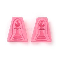 Food Grade Silicone Molds, Fondant Molds, For DIY Cake Decoration, Chocolate, Candy, UV Resin & Epoxy Resin Jewelry Making, Chess Piece, Pink, 50x42x18mm, Inner Diameter: 45x8~27mm(X-DIY-E021-54)