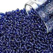 TOHO Round Seed Beads, Japanese Seed Beads, (2206C) Silver Lined Starry Night Blue, 11/0, 2.2mm, Hole: 0.8mm, about 1103pcs/10g(X-SEED-TR11-2206C)