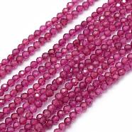 Natural Red Corundum/Ruby Beads Strands, Faceted, Round, 2mm, Hole: 0.5mm, about 165pcs/strand, 15.35 inch(39cm)(G-E411-40-2mm)