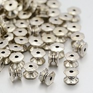Tibetan Silver Double Sided Bead Caps, Lead Free, Cadmium Free and Nickel Free, Tube, Antique Silver, about 5mm long, 7mm wide, hole: 2mm(LF9831Y-NF)