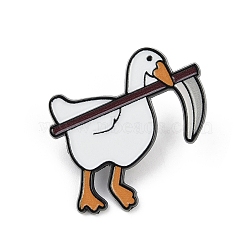 Naughty Duck with Axe Enamel Pins, Alloy Lapel Pin Backs for Backpack Clothes, WhiteSmoke, 29x28mm(JEWB-V007-02EB-04)