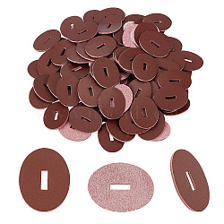 Leather Handle Washers, Leather Spacer, Oval, for Knife Making, Coconut Brown, 33x25x2mm, Hole: 10x3mm(AJEW-WH0317-34C)