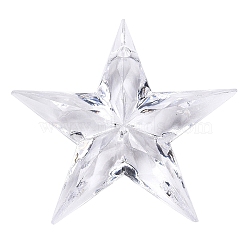 Transparent Acrylic Pendants, Faceted, Snowflake, Clear, 42x44.5x10.5mm, Hole: 2mm, about 125pcs/500g(TACR-T028-09A)