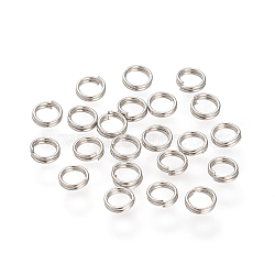 304 Stainless Steel Split Rings, Double Loops Jump Rings, Stainless Steel Color, 4x2mm, about 1000pcs/50g(X-STAS-S066-17)