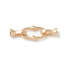 Brass Fold Over Clasps, Oval, Real 18K Gold Plated, 36x11.5x6mm(KK-U052-30G)