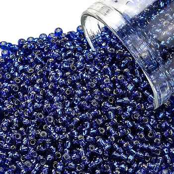 TOHO Round Seed Beads, Japanese Seed Beads, (2206C) Silver Lined Starry Night Blue, 11/0, 2.2mm, Hole: 0.8mm, about 1103pcs/10g