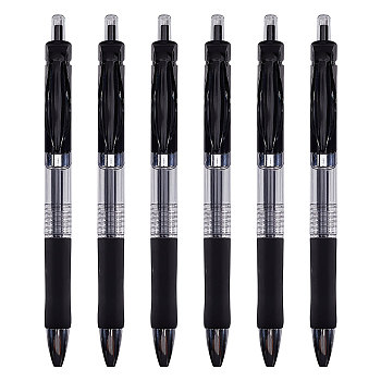 Plastic Press Roller Ball Pens, Automatic Gel Pens, 0.5mm Extra Fine Point Writing Pen, Black, 150x16x11mm