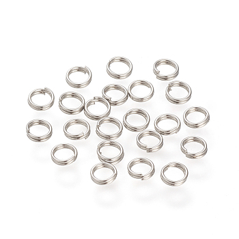 304 Stainless Steel Split Rings, Double Loops Jump Rings, Stainless Steel Color, 4x2mm, about 1000pcs/50g