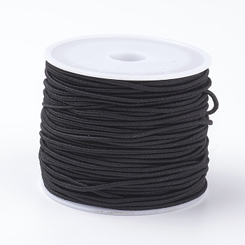 Elastic Cords, Black, 1mm, about 19.68~21.87 yards(18~20m)/roll