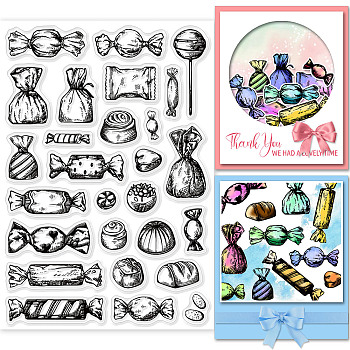 PVC Plastic Stamps, for DIY Scrapbooking, Photo Album Decorative, Cards Making, Stamp Sheets, Candy Pattern, 160x110x3mm