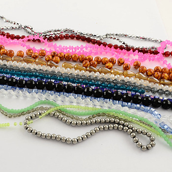 Mixed Style Glass Beads, Mixed Shapes, Mixed Color, 4~16x4~16x1~14mm, Hole: 0.5~5mm