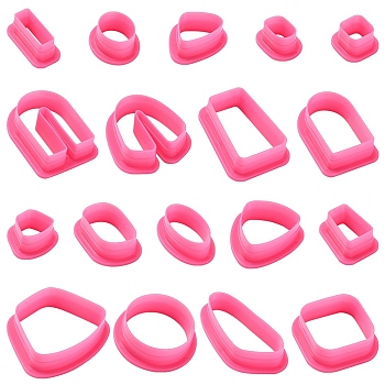 ABS Plastic Cookie Cutters, Geometrical Shape, Hot Pink, Package Size: 200x110x25mm