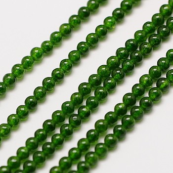 Natural Taiwan Jade Round Beads Strands, Dyed, 2.5mm, Hole: 0.8mm, about 150pcs/strand, 15.3 inch