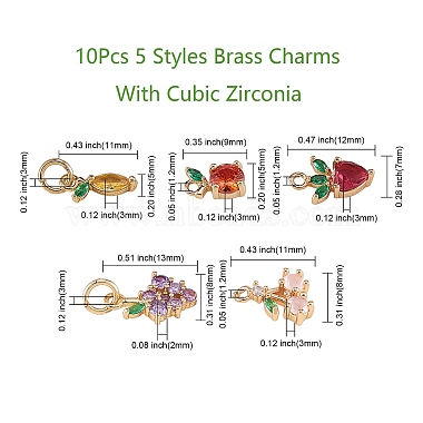 10Pcs 5 Styles Brass Charms(KK-CJ0001-73)-2