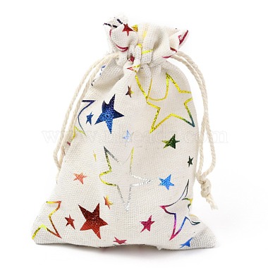 Christmas Theme Cotton Fabric Cloth Bag(ABAG-H104-B14)-1