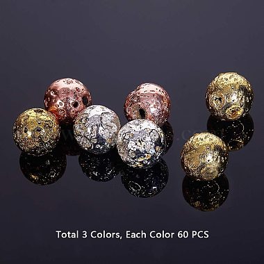 perles de roche de lave naturelle électrolytique(G-PH0034-26)-5