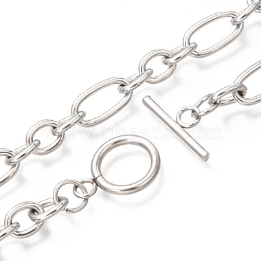Ожерелья-цепочки Figaro унисекс 304 из нержавеющей стали(NJEW-H215-03P)-2