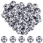 200Pcs Acrylic Beads, Craft Beads, Sports Balls, Football, 11.3x10.7mm, Hole: 3mm(OACR-SP0001-62)