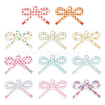 22Pcs 11 Colors Opaque Printed Acrylic Pendants, Bowknot Charms, Mixed Color, 34x48x9mm, Hole: 3.3mm, 2pcs/color(MACR-TA0002-87)