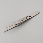 Stainless Steel Fine Ponited Tweezers, Hollow-out, Beading Supplies, Stainless Steel Color, 12.1x1x1.3cm(TOOL-WH0125-46B)