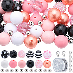 DIY Round Acrylic & Resin Bracelets Jewelry Kits, Mixed Color, 20~53x3~19mm, Hole: 2~3mm(DIY-SC0026-23)