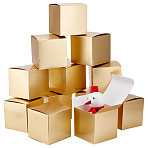 Square Foldable Paper Candy Storage Boxes, Candy Packaging Case, Goldenrod, 10x10x10cm(CON-WH0106-02)