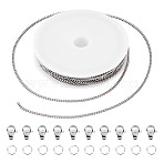 DIY Brass Twisted Chains Necklaces/Bracelets Making Kit, Platinum & Stainless Steel Color, 2~10x2~6.5x0.5~3.5mm, Hole: 1~3mm(DIY-TA0011-10)
