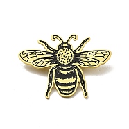 201 Stainless Steel Brooches, Bees, Golden, 37x51x1.5mm, Pin: 0.6mm(JEWB-P013-09G)