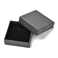 Square Paper Box, Snap Cover, with Sponge Mat, Jewelry Box, Black, 11.2x11.2x3.9cm, Inner Size: 103x103mm(CBOX-L010-A04)