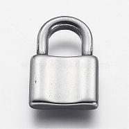 304 Stainless Steel Pendants, Padlock, Stainless Steel Color, 19x12.5x3mm, Hole: 6x6.5mm(STAS-G108-04)