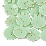 2-Hole Bunny Cellulose Acetate(Resin) Buttons, with Gold Foil, Rabbit Head, Light Green, 40.5x34x3mm, Hole: 2mm
(X-BUTT-S023-09A)