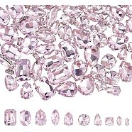 CHGCRAFT Sew on Rhinestone, Glass Rhinestone, Multi-strand Links, with Stainless Steel Settings, Garments Accessories, Faceted, Light Amethyst, 18x13x6.5mm, Hole: 1.2mm, 100pcs/box(RGLA-CA0001-02P-A)