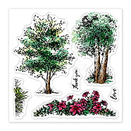 PVC Sakura Stamp, for DIY Scrapbooking, Tree, 100x100mm(DIY-WH0486-013)