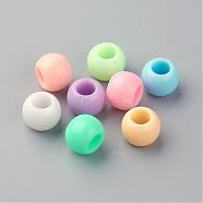Opaque Acrylic European Beads, Large Hole Beads, Rondelle, Mixed Color, 10x8mm, Hole: 5mm, about 1200pcs/500g(SACR-Q187-25)