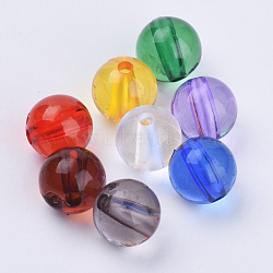 Transparent Acrylic Beads, Round, Mixed Color, 10x9.5mm, Hole: 1.7mm, about 850pcs/500g(TACR-Q255-10mm-V)